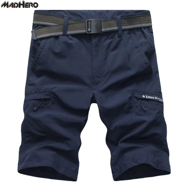 MADHERO 100 Nylon Shorts Men Cargo Loose Shorts With Belt Men's Shorts