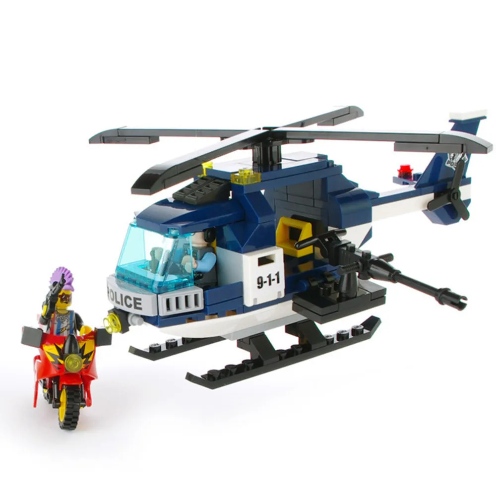 

ENLIGHTEN 157pcs City Police Helicopter Model Building Blocks Toys for Children Kids Educational DIY Block Gift Assembling Toy