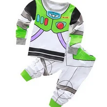 Специальное предложение дешевые пижама с длинным рукавом Пижама рождественской одежды для мальчиков Комплекты с героями мультфильмов Ночная футболка и штаны Детская одежда пижамы NIU452