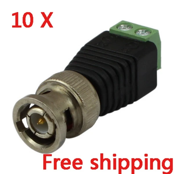 10pcs BNC connector Positive to Negative pole non welding Q9 Video