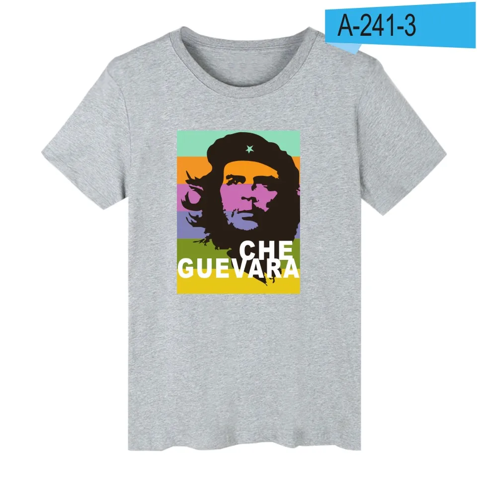 LUCKYFRIDAYF Che Guevara t-shirts printed summer sport men women t shirts casual o-neck tee shirt short sleeve t-shirt tops 4XL - Color: Gray