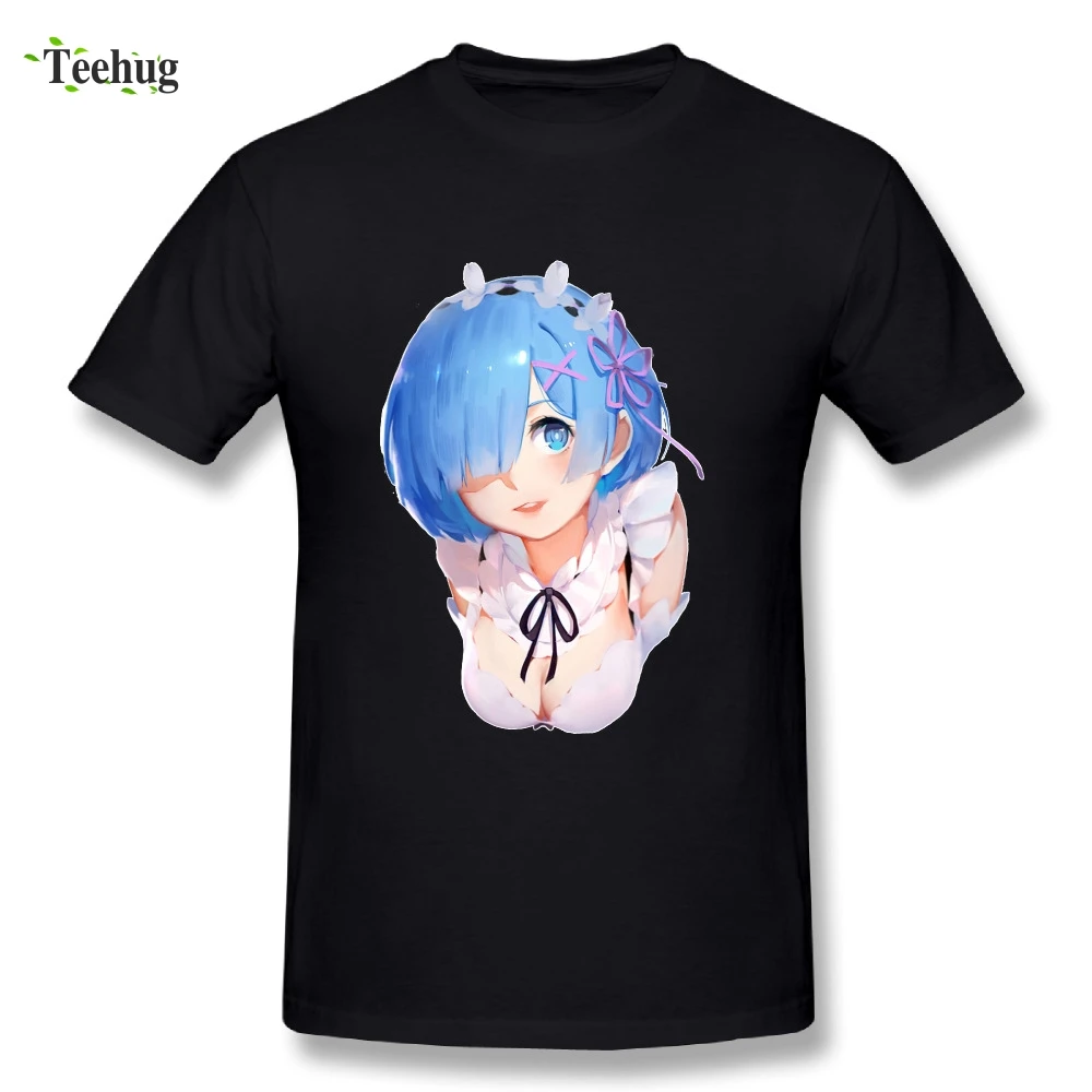 Футболка из чистого хлопка для мальчиков с рисунком Re Zero Kara Hajimeru Rem модная