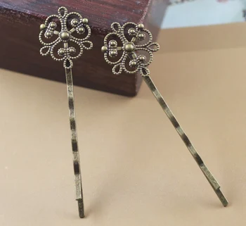 

15mm filigree pad with 55mm hair clip bobby pin ---100pcs