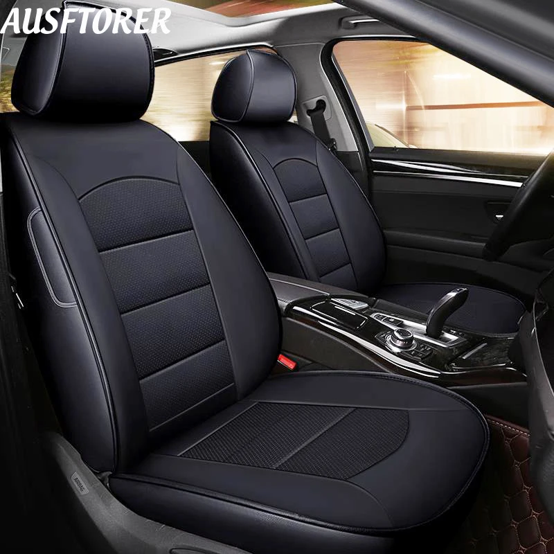 

AUSFTORER Custom Cowhide Cover Seat Car for BMW 520i 528i 530i 535i 530 540 Automobiles Leather Seat Covers Support Accessories
