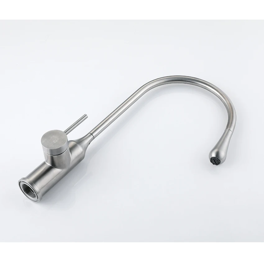 kitchen faucet mixer cold and hot sink tap stainless steel brushed faucets home Water drop shape new design