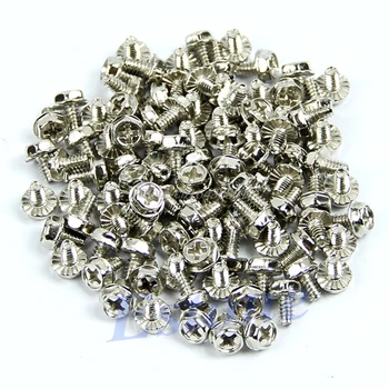 

100pcs Toothed Hex 6/32 Computer PC Case Hard Drive Motherboard Mounting Screws S08 Wholesale&DropShip