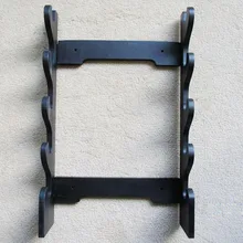 S0621 черный горизонтальный дисплей настенный держатель стойка для самурайского ножа Катана Меч 5 ярусов 1" X 20,6"