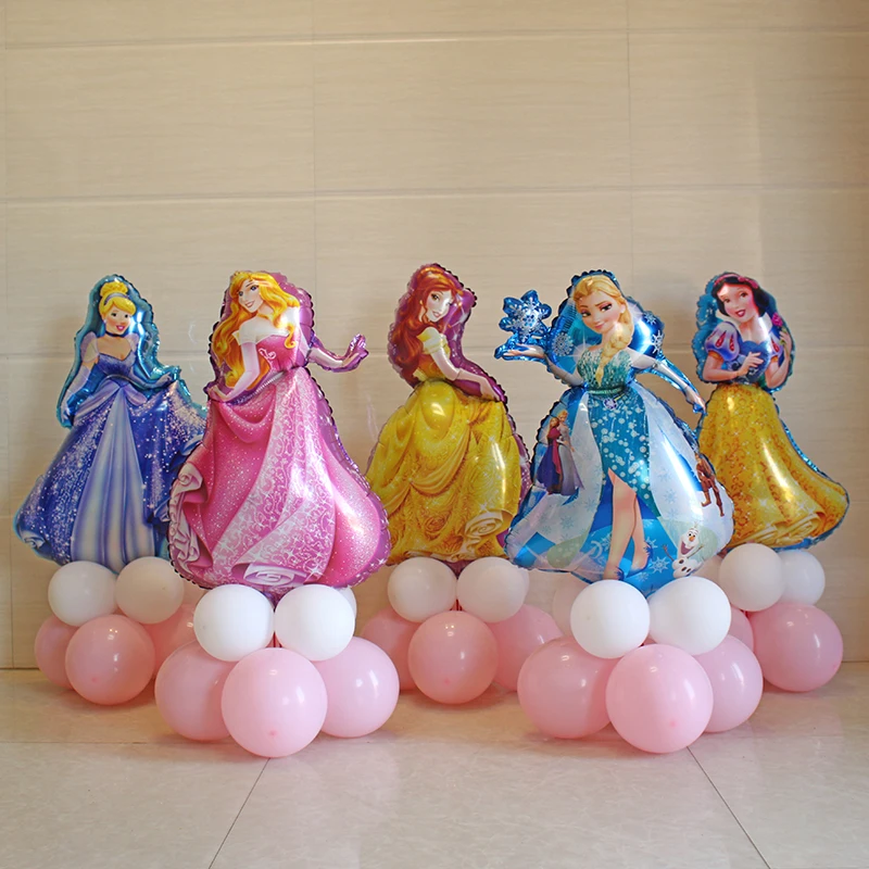 

12PCS 93*55cm Snow White Elsa Five Princess Birthday Figures Foil Balloons Inflatable Birthday Party Decoration Helium Balloons