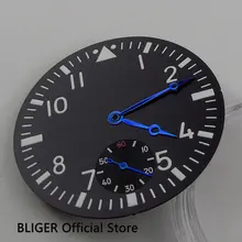 Классический 38,9 мм черный стерильные циферблат белыми цифрами Знаки циферблат подходит для приблизительный срок поставки: 6498 ручной завод D57