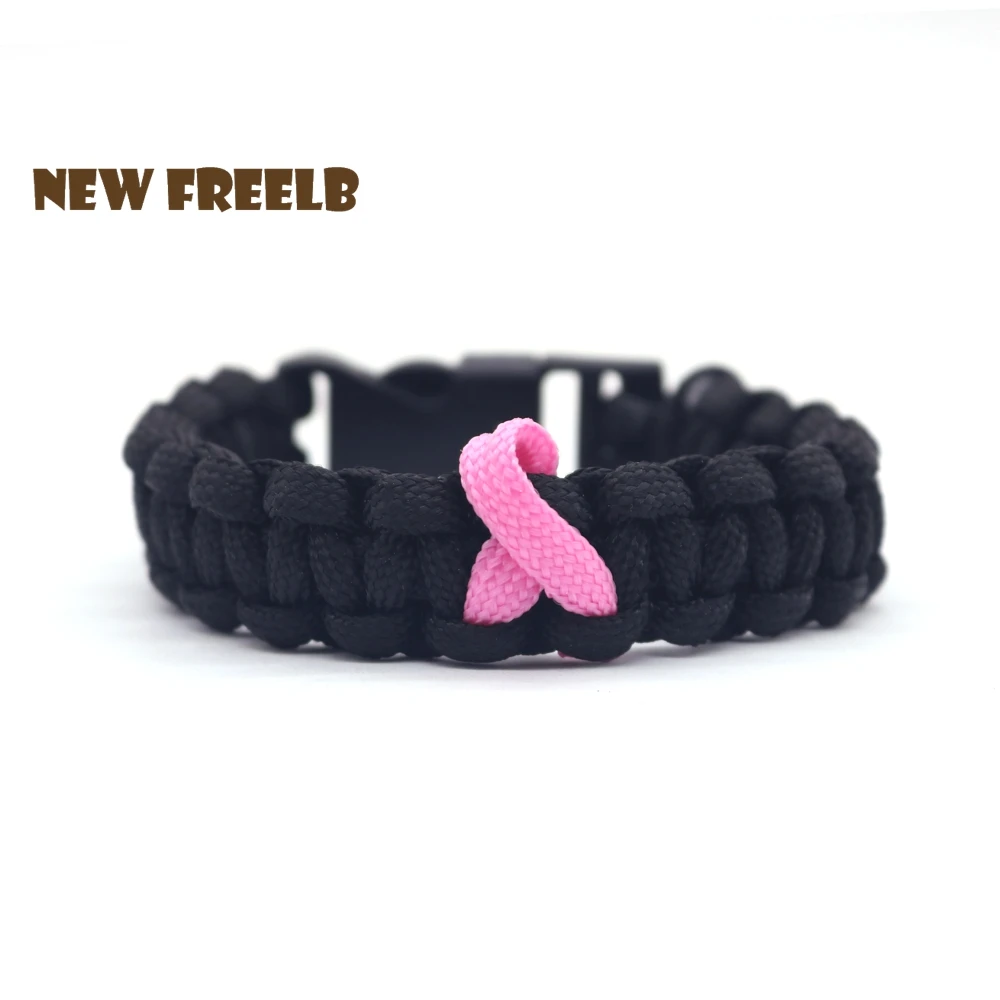 New Arrival Breast Cancer Awareness paracord bracelets Grey Survival