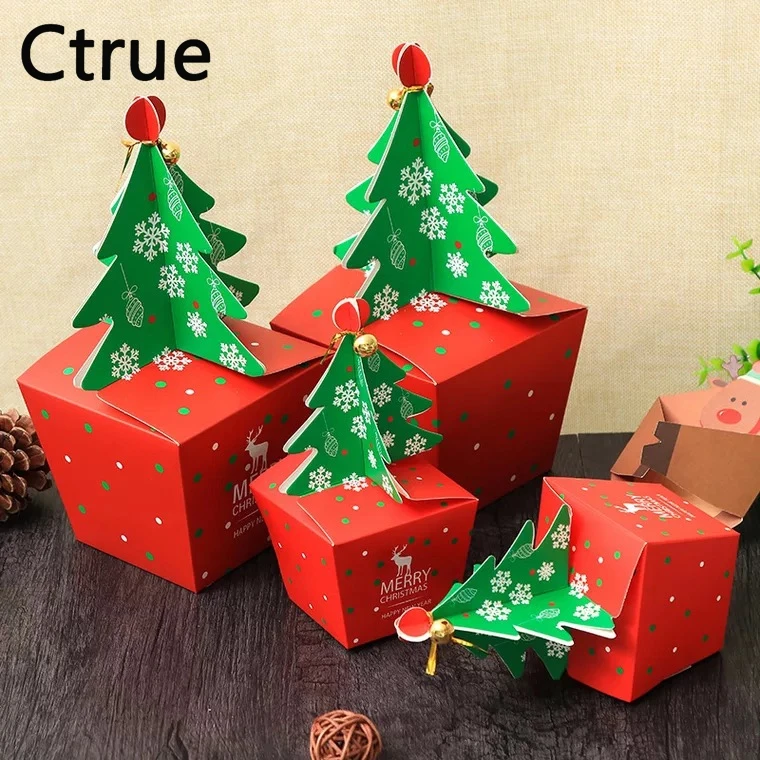 50pcs Christmas Tree Candy Box Cookie Cholocate Cake Boxes Merry Christmas Box New Year Present Gift Bag Christmas Decoration Gift Bags Wrapping Supplies Aliexpress