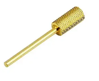 

200pcs Durable Efficient Cylinder Cylindrical Bit Sanding Carbide Nail Drill Golden Color Manicure