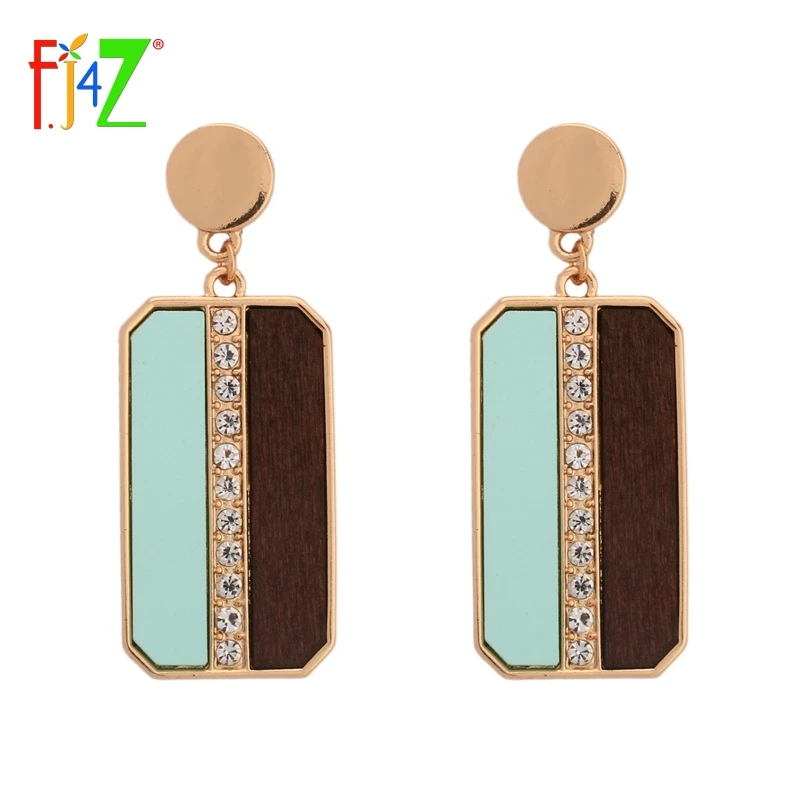 

F.J4Z New Design Hot Popular Lovely Luxury Dance Girl's Dangle Earrings Nature Wood And Nice Jewelry Accessories Lady Decoration