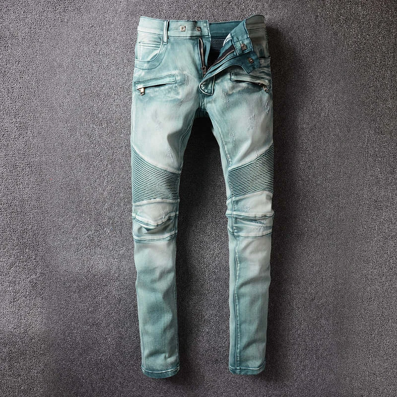 green ripped jeans mens
