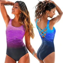 Gradient Color Cross Back Swimsuit 2019 Plus Size Swimwear Women Female Vintage Sport One Piece Beachwear Maillot De Bain Bikini Gradient Color Cross Back Swimsuit 2019 Plus Size Swimwear Women Female Vintage Sport One Piece Beachwear Maillot De Bain Bikini
