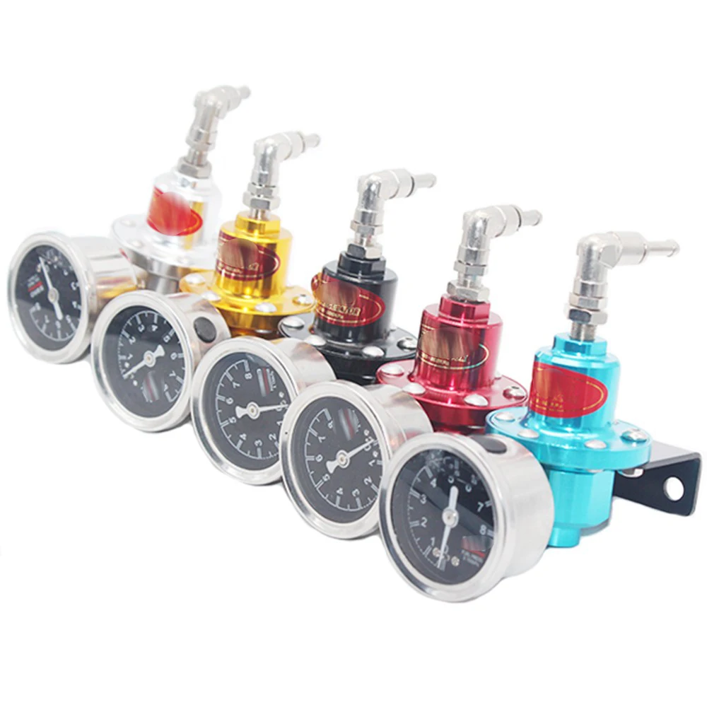 

Auto Car Metal Adjustable Car Fuel Pressure Regulator with Oil Gauge Increase Fuel Injection Save Costs Automobile Accessories
