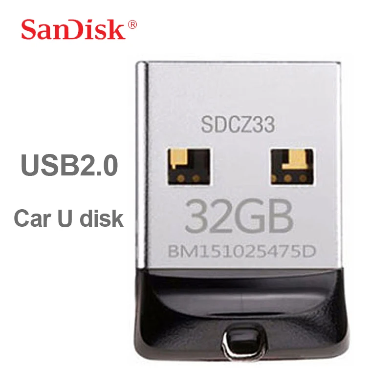 Оригинальный USB накопитель SanDisk Cruzer Fit CZ33 64 ГБ супер мини Флешка 32 Гб 2 0 флеш 16 карта