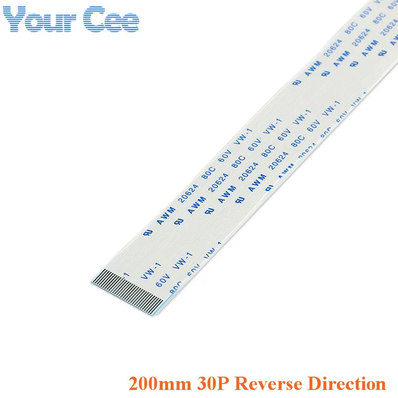 

5 pcs 200MM Length 30 Pin 0.5mm Pitch FFC FPC TTL Ribbon Flat Cable Reverse Direction Flex For Camera Touchpad Mouse Pad