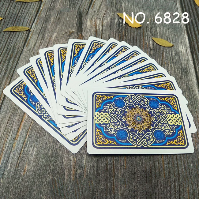 Красный синий 54 шт./компл. водонепроницаемый Прочный ПВХ Скраб пластиковые игральные карты Новинка покер карты Texas семейная настольная игра развлечения - Цвет: 6828 BLUE