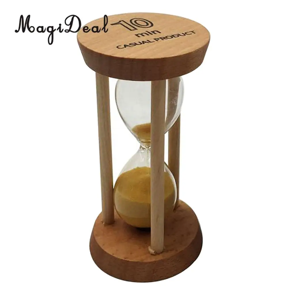 MagiDeal 10 Minutes Wooden Sandglass Hourglass Sand Timer for Classroom Teaching Kitchen Cooking