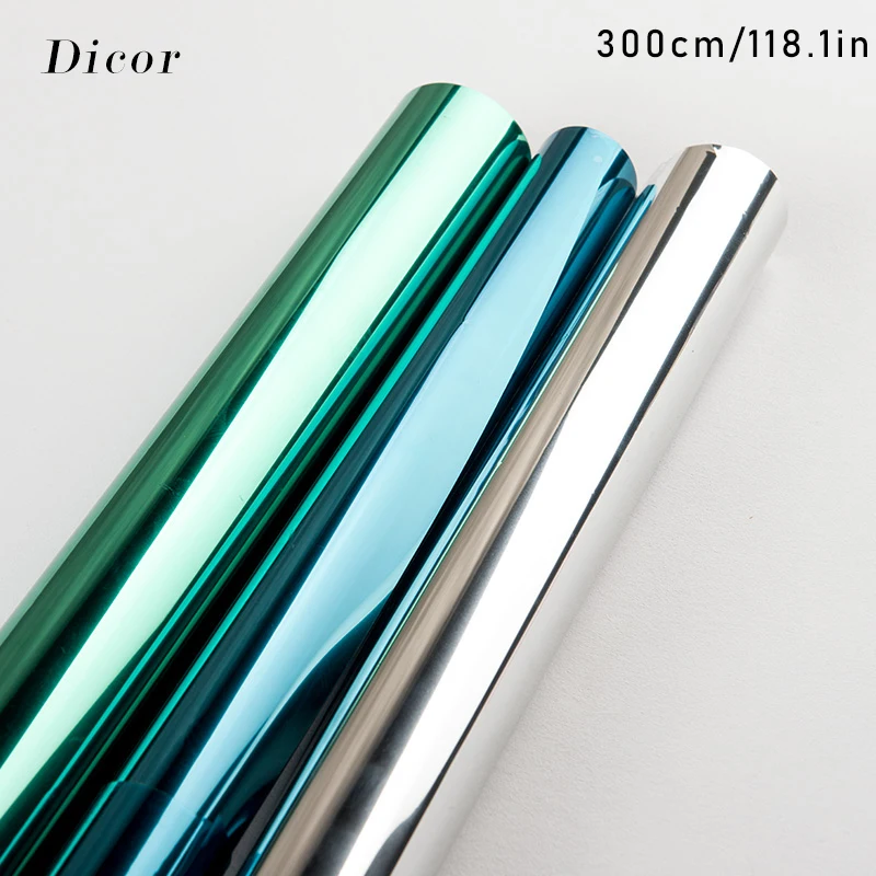 40/50/60*300CM Reflective UV Window Film Sticker Self Adhesive Mirror Film Glass Heat Transfer Vinyl Glass Stickers