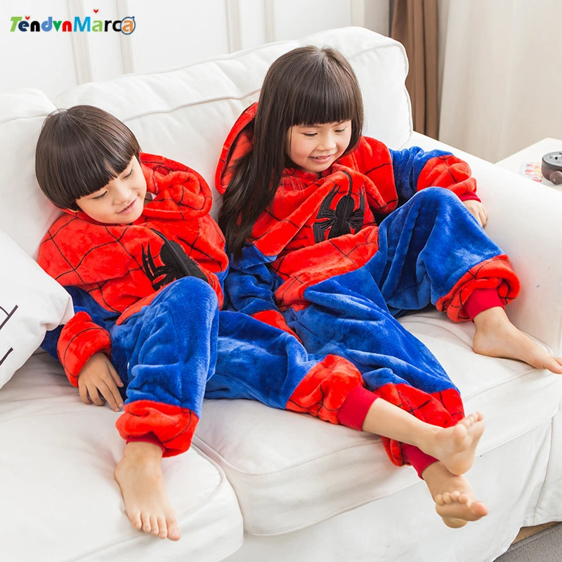 

Boy Girl Pajamas Children New Unisex pijamas Spiderman Minions Pikachu Kid Cartoon Animal Cosplay Pyjama Onesie Sleepwear Hoodie
