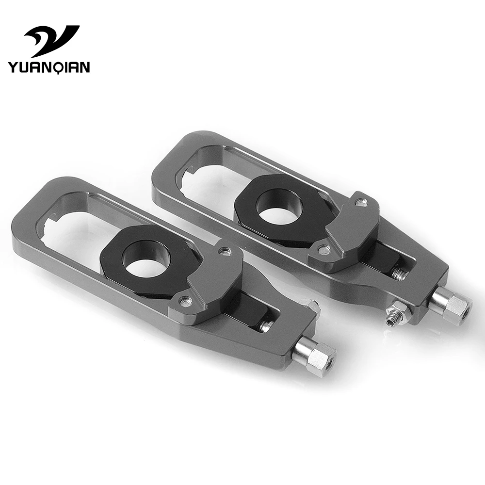 

For Kawasaki Motorcycle Left & Right Chain Adjusters with Spool Tensioners Catena Rear Axle Spindle For Kawasaki Z 900 Z900 2017
