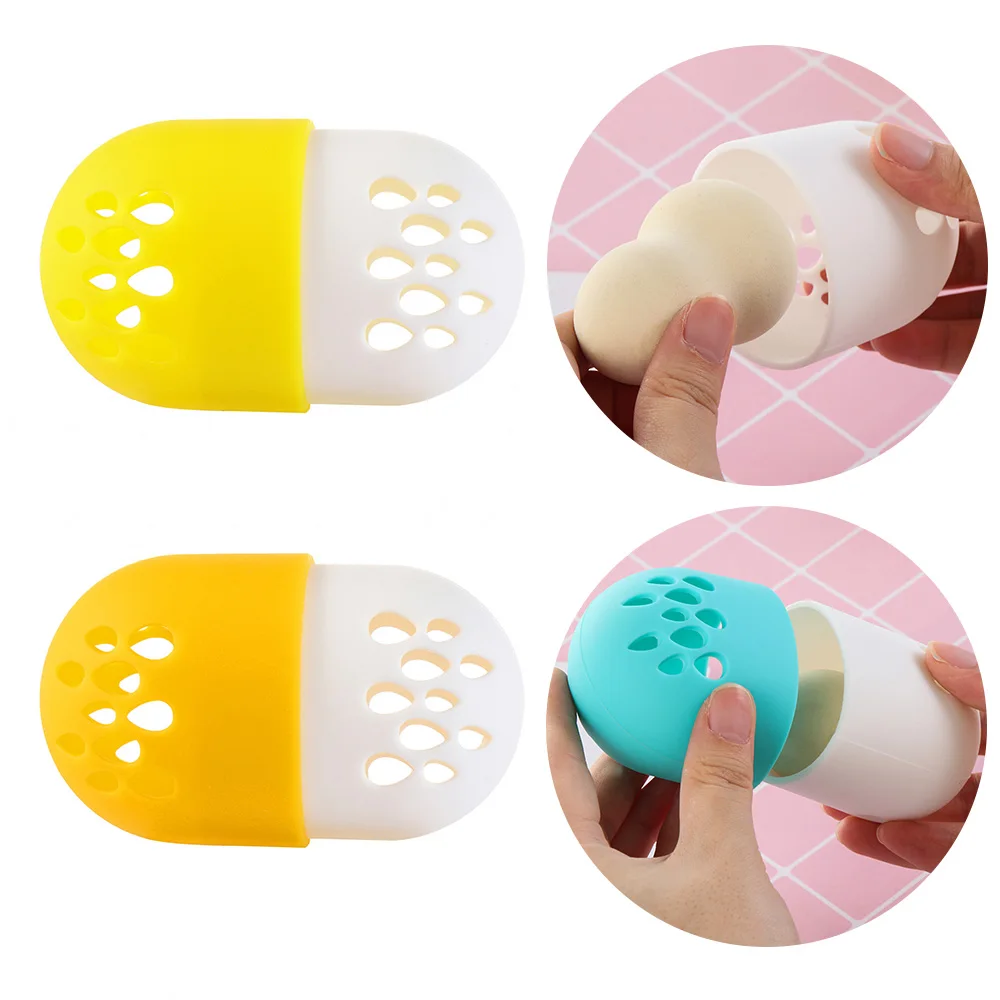 1Pcs Hollow Silicone Powder Puff Drying Holder Beauty Pad Makeup Sponge Display Rack Cosmetic Blender Sponge Case Puff Holder