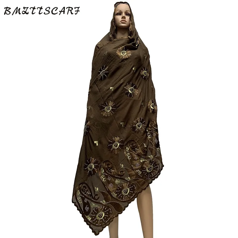 Африканские женские вышитые шарфы хлопок длинный шарф с камнями для шали молитвенный платок по продажам BM755