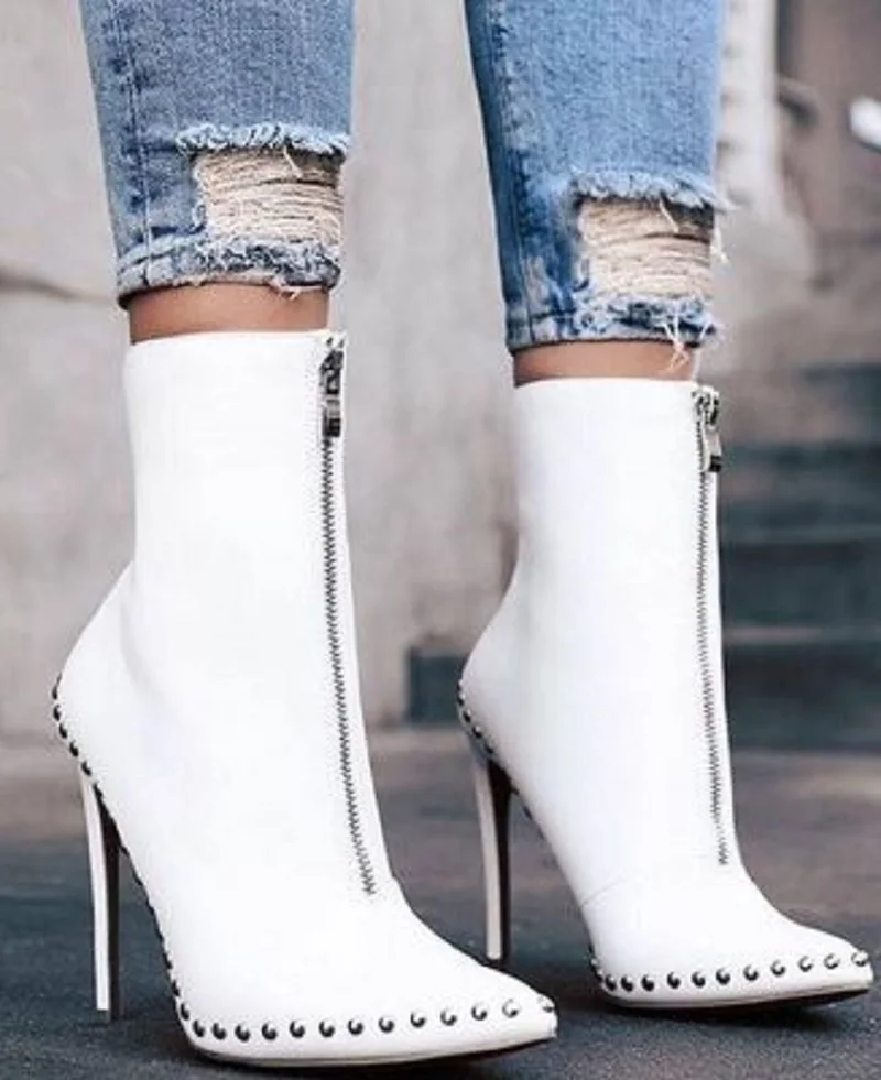 

2018 autumn super high heel 35-42 large size women's boots stiletto boots women's Martin boots European and American rhinestone