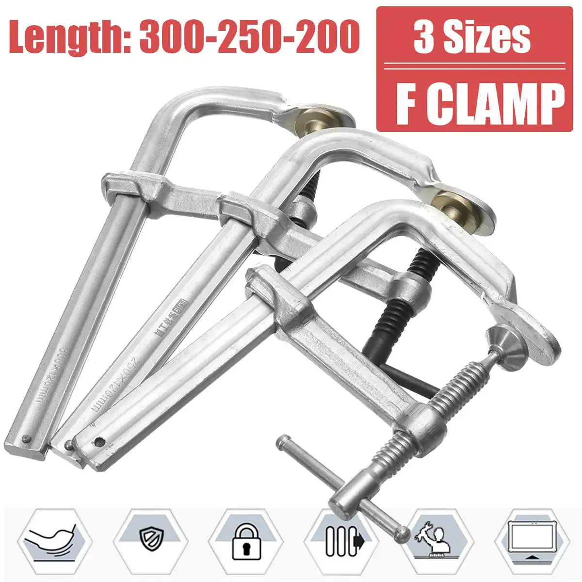 

Heavy Duty F Clamp 300x120mm for Woodworking Clamp Quick Release Wood Working Bar Clamp Clip Hand DIY G Clamps Carpenter Grip
