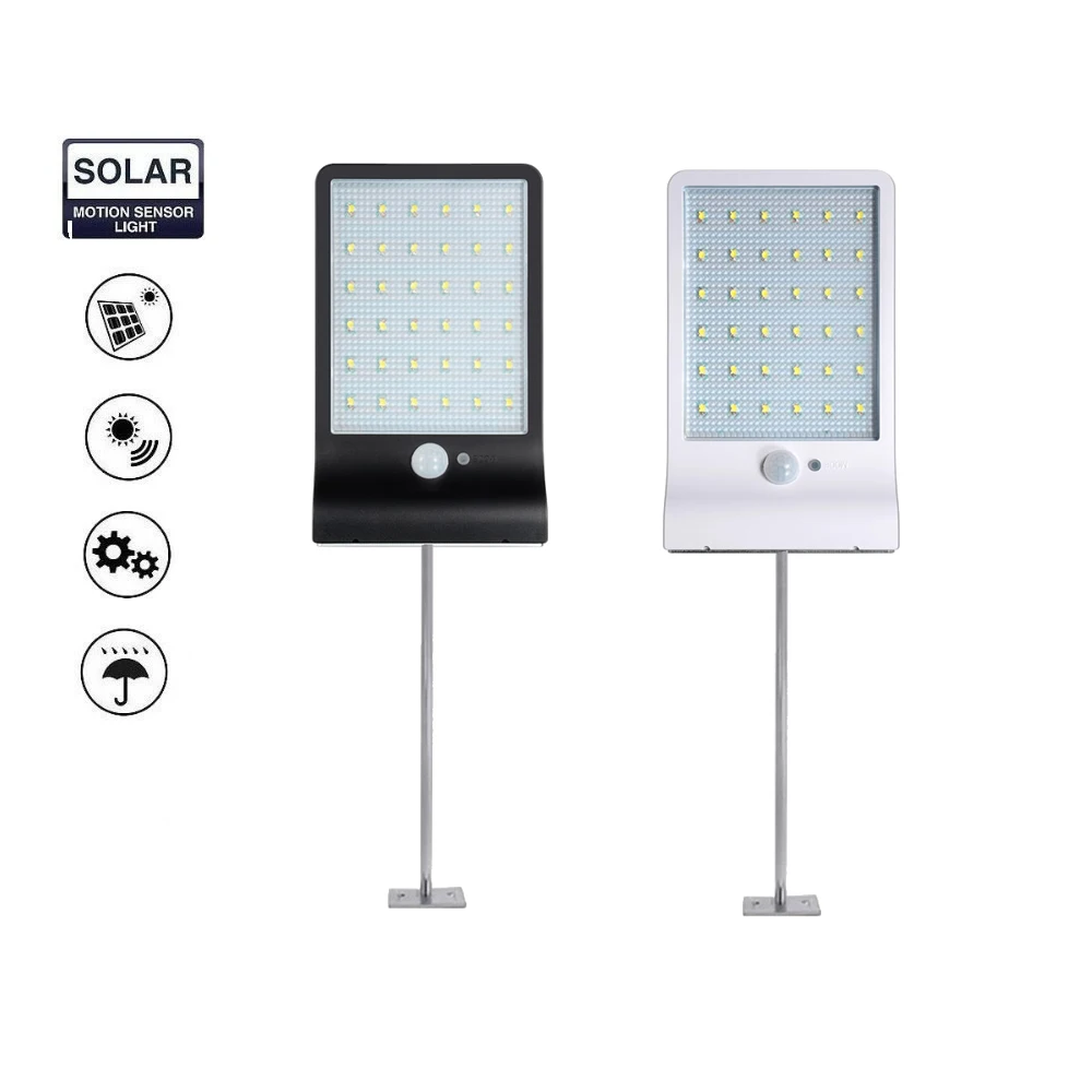 

36 LED Solar Led Garden Lawn Lamps Outdoor Decoration Lighting Sensor Lights 56 LEDs Solar Motion Detection Wall with metal pole