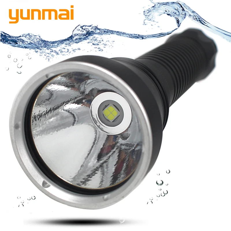 

Z20D88 yunmai Diving Led Flashlight Torch 5000LM Lamp XHP70 LED Stepless Dimming Underwater Under Water 150m IPX8