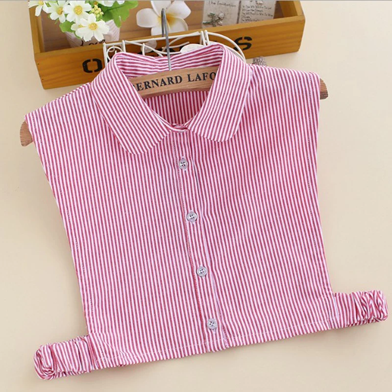 

Fashion Red plaid round neck Spinner Neck Collar Dickey Shirt Cotton Fake False shirt Sweater retro collier femme fake collar