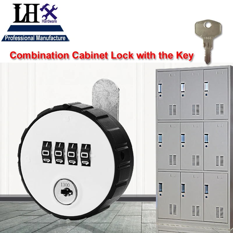 

LHX MS513 Combination Cabinet Cam Lock 4 Digit Keyless for Drawer Door Gym School Locker with Key Reset h