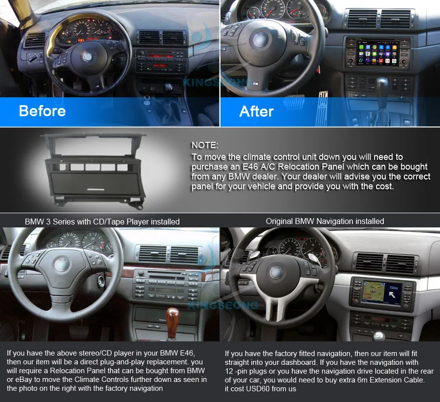 Perfect Quad Core Android 8.1 Autoradio DAB+ WiFi 4G GPS DVD Bluetooth OBD2 Car Multimedia Player for BMW M3 E46 3er 325 Rover 75 MG ZT 4