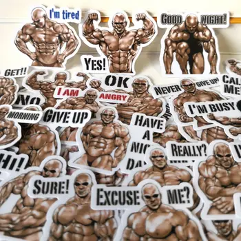 

20/40pcs Cute Funny Muscle Man Creative Diary Clip Art Sticker Skateboard Doodle Notebook Sticker Children Gift