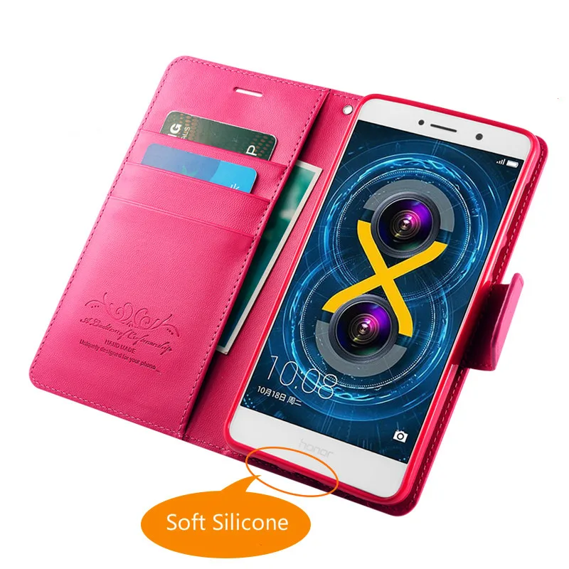 

ALIVO For Huawei Honor 6x Case Luxury Flip leather Case For Huawei Honor 6x Wallet Leather Stand Cover Phone Bags