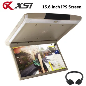 

XST 15.6 Inch IPS Screen HD 1080P Video Car Monitor Roof Flip Down Mount Touch Button With USB SD HDMI Sperker IR FM Transmitter