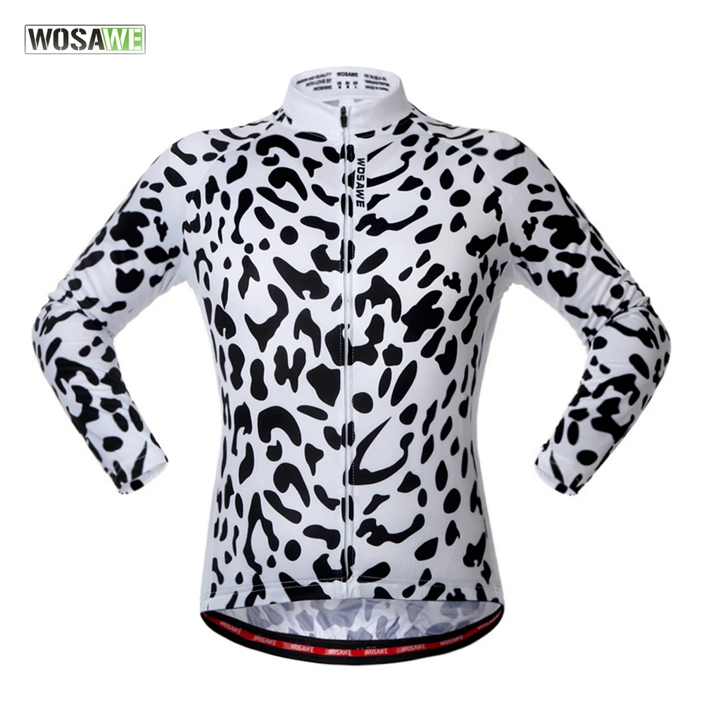 

WOSAWE Women Sport Cycling Bike Jerseys Shirts leopard print Ciclismo Maillot MTB Road Bike Clothes Racing Wear Long Sleeved