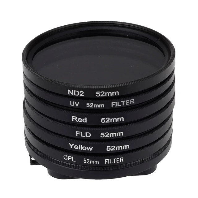 6pc 52mm Circular Polarizer Lens + ND2 Filter 52mm UV+CPL+FLD Circular