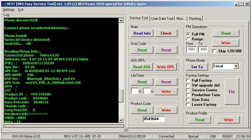 100 original infnity best bb5 dongle for nokia