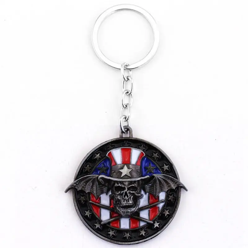 

Rock Band Seven Times Avenged Sevenfold Keychain Skull Logo Metal Pendants Key Ring Accessories Fan Gift Key Chain