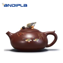 320 ML знаменитый yixing ручная роспись узор Фиолетовый Глиняный заварочный чайник НЕОБРАБОТАННАЯ руда здоровья Zi грязи Pu'ler Глиняный Чайник для чая Zisha чайники Си Ши