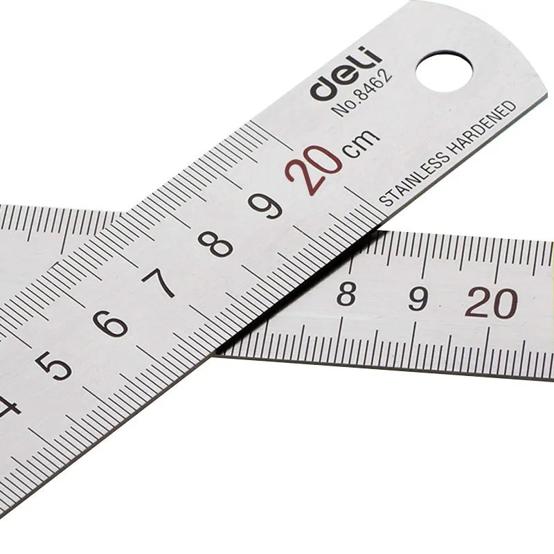 

DELI 15/20/30cm steel ruler students drawing ruler with a conversion table school line stationery supplies drawing tool chancery