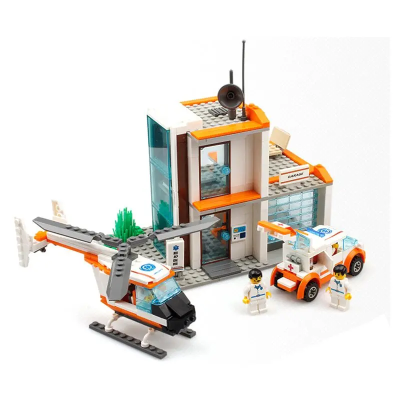 

KAZI 85007 City Hospital Rescue Center 450pcs Building Blocks Helicopter Car Model Learning Educational Bricks Toys For Children