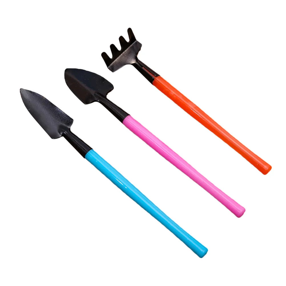 3Pcs Gardening Tools Shovel Hand Trowel Rake Indoor Small Mini