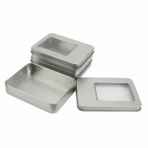 

1pc Metal Tin Rectangle Storage Box Small Items Coin Key Containers Case Organizer Boxes Home Organization