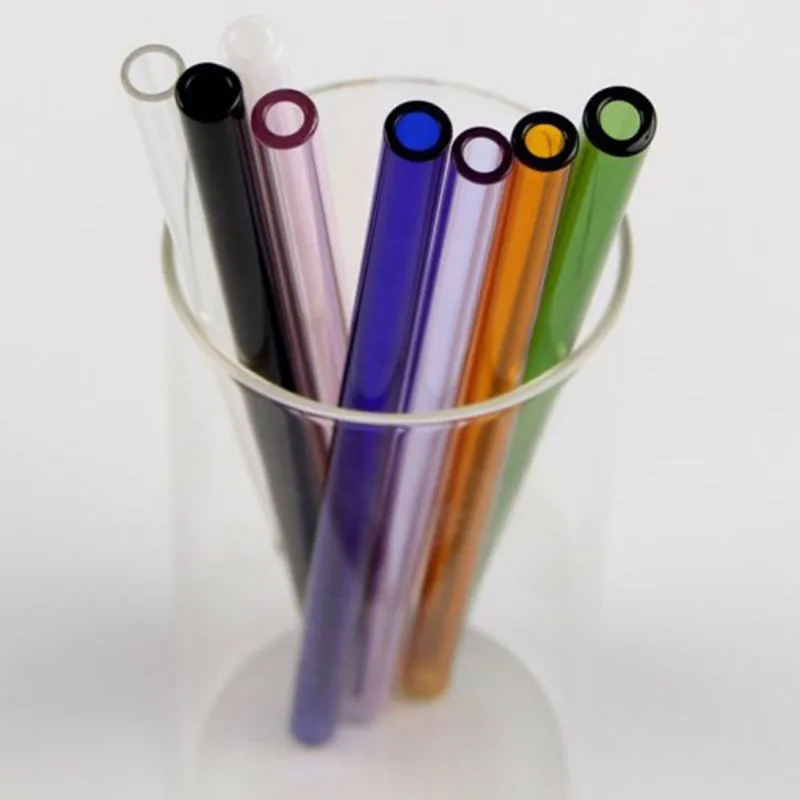 1Pc Colorful Pyrex Glass Drinking Straw Wedding Birthday Party Diameter