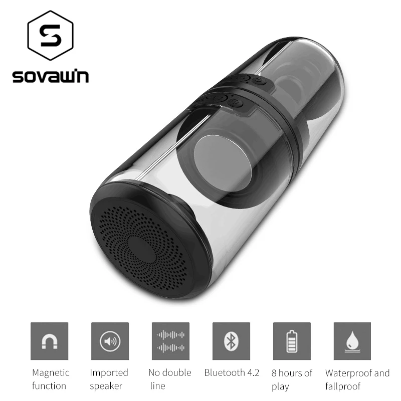 Портативная Bluetooth Колонка Sovawin перезаряжаемая Водонепроницаемая беспроводная